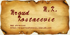 Mrgud Kostačević vizit kartica